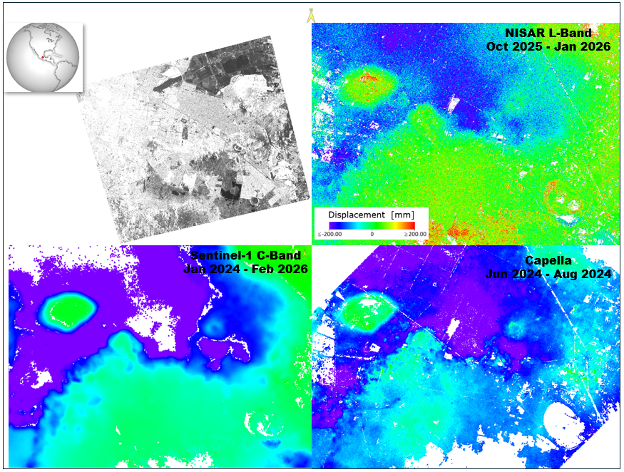 NISAR-determined velocity map of Mexico City