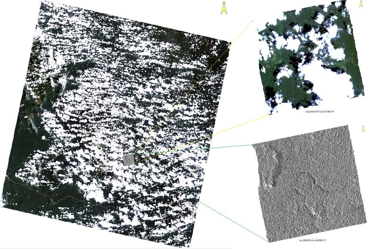 Landsat and SAR image comparison