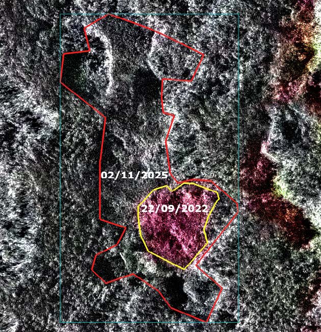Deforestation expansion between 2022 and 2025