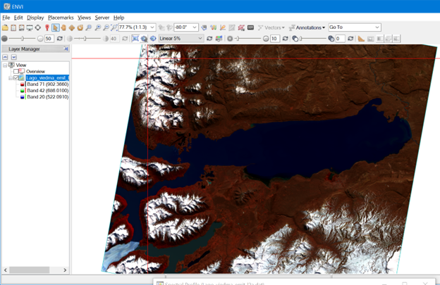 EMIT hyperspectral imagery from ISS of lago argentino