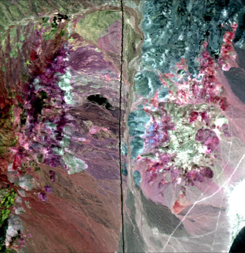 Figure 20: AVIRIS reflectance image of the Cuprite mining district, Nevada, USA.