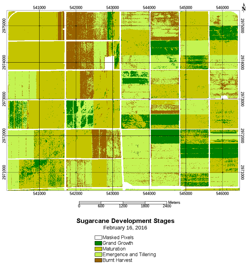 Figure 16: Map of sugarcane classification.