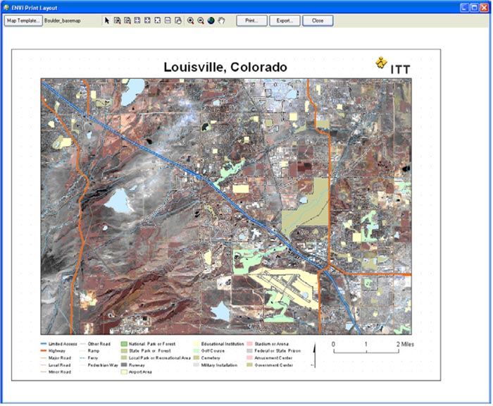 Figure 11: ENVI Map Layout View